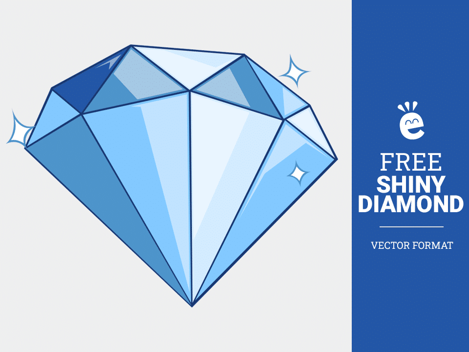 Glänzender blauer Diamant - Kostenlose Vektorgrafiken