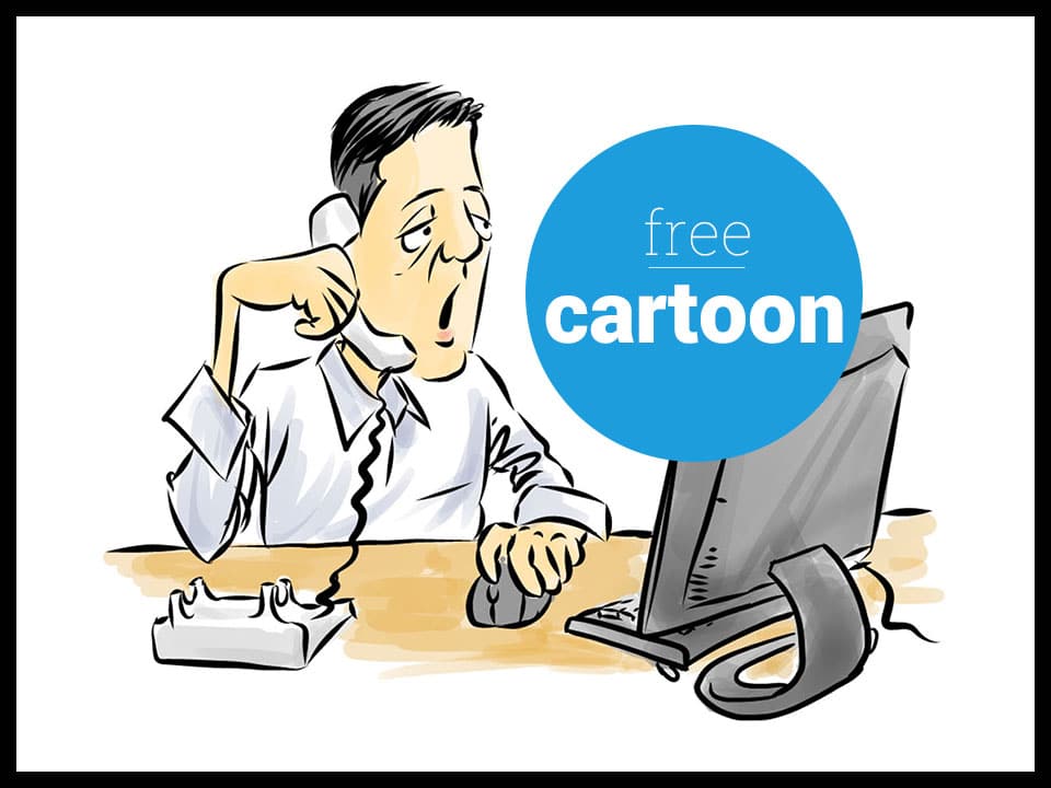 Kostenlose Cartoon-Geschäftsfigur, die am Telefon spricht