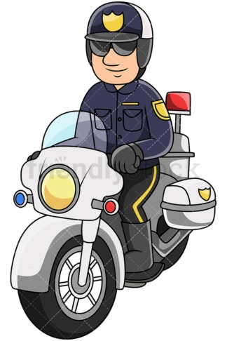 骑摩托车的男警察——透明背景上的孤立图像。PNG