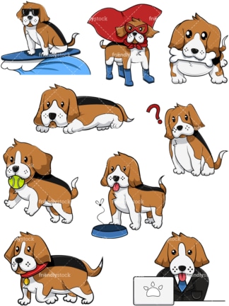 国家Beagle-Hunde。和Vektor-EPS-Dateiformate (unendlich skalierbar)。辛特格兰德孤立的透明图片。