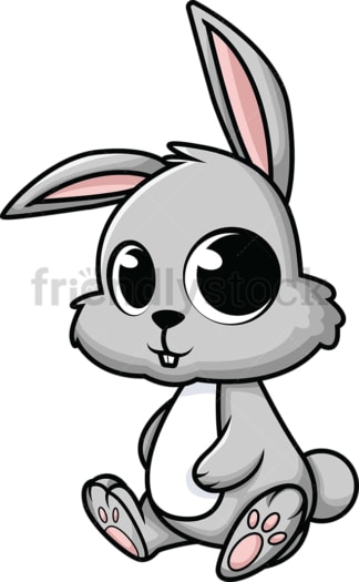可爱的小兔子。PNG - JPG和矢量EPS(无限扩展)。图像隔离在透明背景上。