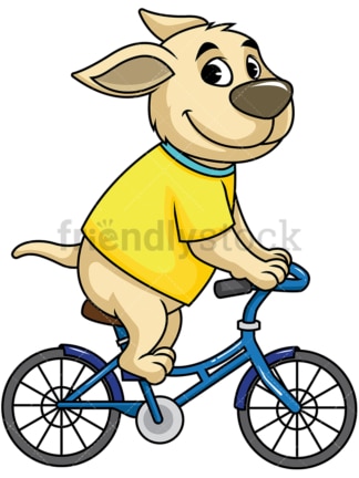狗的卡通人物骑自行车。PNG - JPG和矢量EPS(无限扩展)。图像隔离在透明背景上。