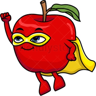 Superhelden-Apfel-Cartoon-Figur。和Vektor-EPS (unendlich skalierbar)。