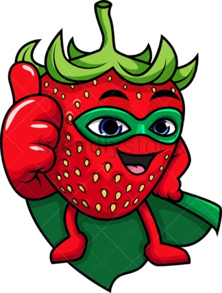 超级英雄草莓卡通人物。PNG - JPG和矢量EPS(无限扩展)。