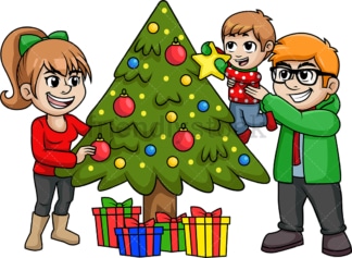 家庭装饰圣诞树。PNG - JPG和矢量EPS文件格式(无限扩展)。图像隔离在透明背景上。