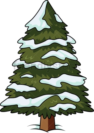 有雪的圣诞树。PNG - JPG和矢量EPS(无限扩展)。
