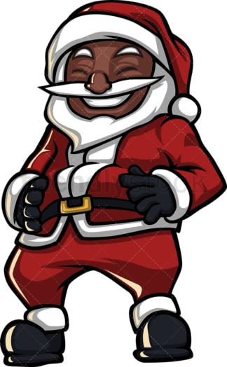 黑色的圣诞老人笑得很厉害。PNG - JPG和矢量EPS(无限扩展)。
