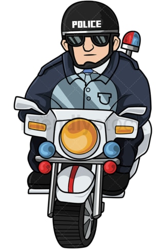 骑摩托车的警察。PNG - JPG和矢量EPS文件格式(无限可扩展)。图像隔离在透明背景上。