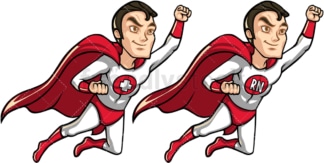 男护士的超级英雄像超人一样飞。PNG - JPG和向量EPS文件格式(可伸缩)。图像孤立在透明背景。