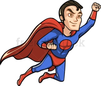 像超人一样披风飞翔的超级英雄。PNG - JPG和矢量EPS(无限扩展)。