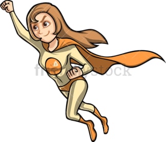 女超级英雄披风飞像超人。PNG - JPG和矢量EPS(无限扩展)。