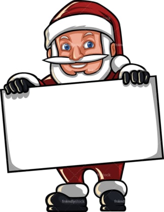 矮圣诞老人举着空白的牌子。PNG - JPG和矢量EPS(无限可扩展)。图像隔离在透明背景上。