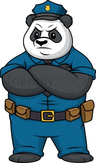 愤怒的熊猫警察。PNG - JPG和矢量EPS(无限扩展)。
