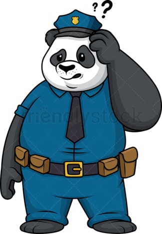 困惑的熊猫警察。PNG - JPG和矢量EPS(无限可扩展)。