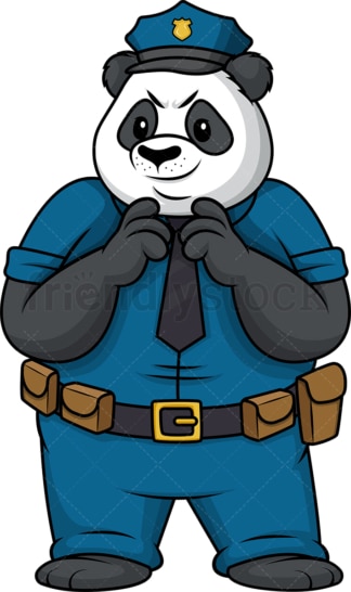邪恶的熊猫警察。PNG - JPG和矢量EPS(无限扩展)。