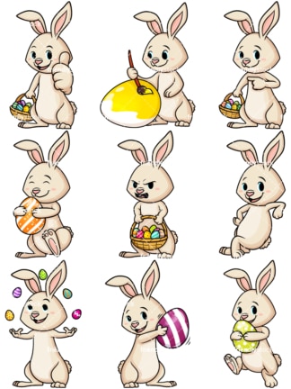 可爱的复活节兔子。PNG - JPG和矢量EPS文件格式(无限可扩展)。