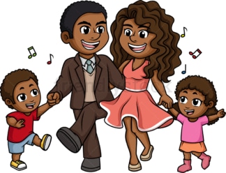 非裔美国人(黑人)家庭舞蹈。PNG - JPG和矢量EPS(无限可扩展)。