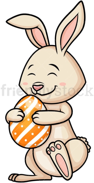 复活节兔子抱着复活节彩蛋。PNG - JPG和矢量EPS(无限扩展)。