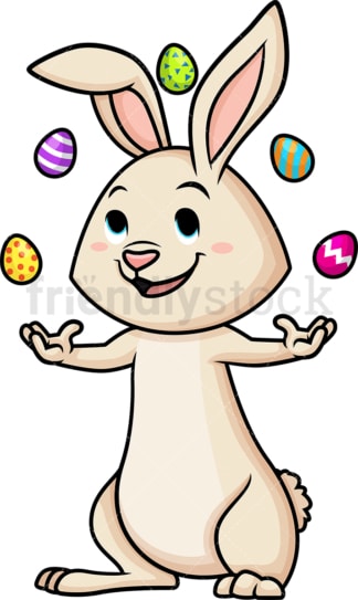 复活节兔子玩彩蛋。PNG - JPG和矢量EPS(无限扩展)。