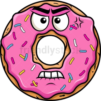 Wutendes Donut-Emoticon。和Vektor-EPS-Dateiformate (unendlich skalierbar)。辛特格兰德孤立的透明图片。