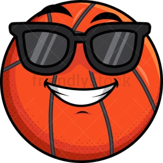 酷篮球戴太阳镜表情。PNG - JPG和矢量EPS文件格式(无限可扩展)。图像隔离在透明背景上。