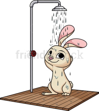 兔子在洗澡。PNG - JPG和矢量EPS(无限扩展)。