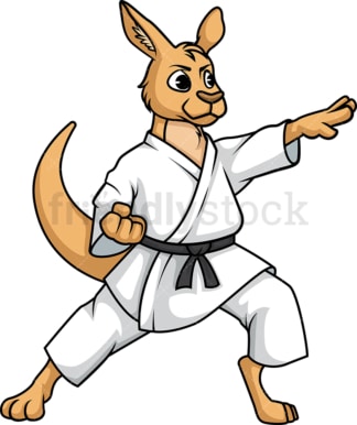 Kangoeroe die karate doet。PNG - JPG矢量EPS (oneindig schaalbaar)。