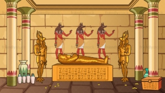 古埃及古墓背景为16:9宽高比。PNG - JPG和矢量EPS文件格式(无限扩展)。