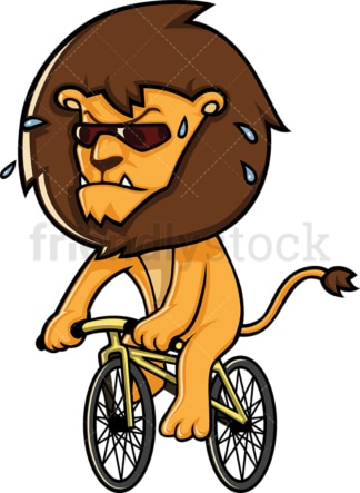 骑自行车的狮子。PNG - JPG和矢量EPS(无限扩展)。