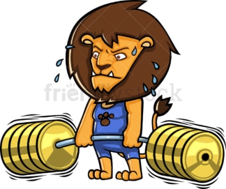 凶猛的狮子健美运动员举重。PNG - JPG和矢量EPS(无限可扩展)。