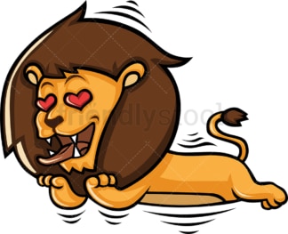 可爱的热恋狮子坠入爱河。PNG - JPG和矢量EPS(无限可扩展)。
