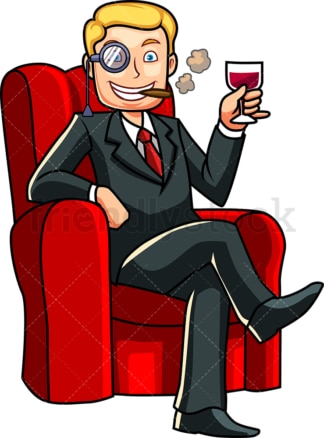 Rijke man ontspannen drinking van wijn。PNG - JPG矢量EPS-bestandsindelingen(一个沙尔巴尔)。Afbeelding geïsoleerd op transparenante achtergrond。