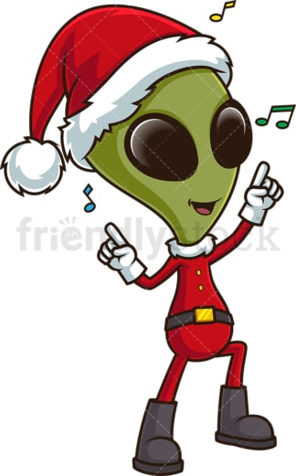 外星圣诞老人跳舞。PNG - JPG和矢量EPS(无限可扩展)。