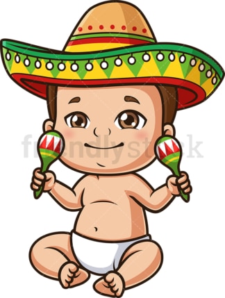 墨西哥的婴儿。PNG - JPG和矢量EPS(无限可扩展)。