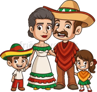 墨西哥家庭。PNG - JPG和矢量EPS文件格式(无限可扩展)。图像隔离在透明背景上。