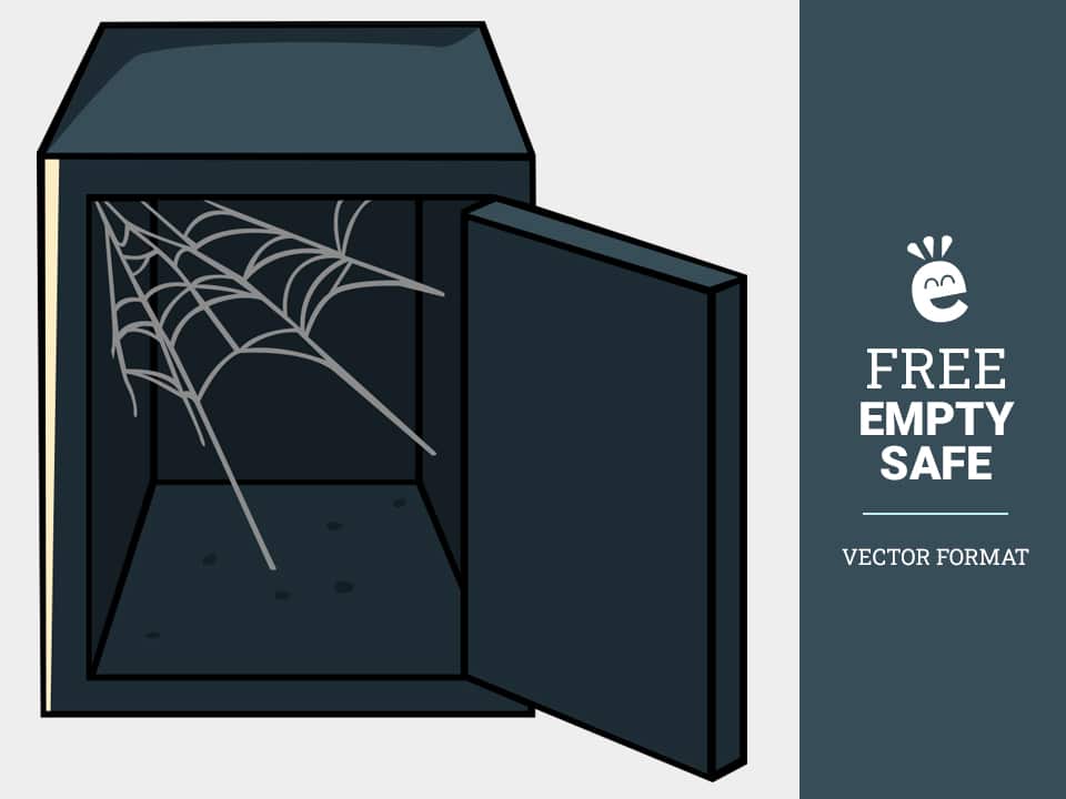 Leerer Safe mit Spinnennetz - Kostenlose Vektorgrafiken