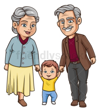 祖父母带着孙子。PNG - JPG和矢量EPS(无限可扩展)。