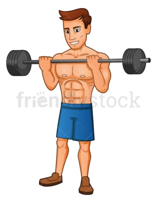 肌肉男举重用杠铃。PNG - JPG和矢量EPS(无限扩展)。