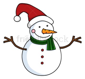 可爱的雪人戴着长长的圣诞帽。PNG - JPG和矢量EPS文件格式(无限可扩展)。图像隔离在透明背景上。
