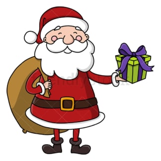 圣诞老人用礼物袋装礼物。PNG - JPG和矢量EPS(无限扩展)。