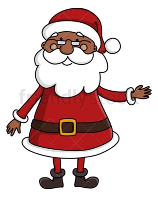 微笑的黑色圣诞老人。PNG - JPG和矢量EPS(无限可扩展)。