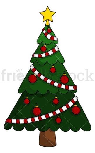 用单色装饰的圣诞树。PNG - JPG和矢量EPS(无限扩展)。