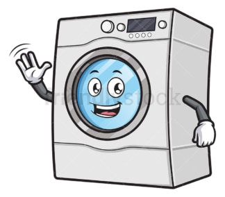 快乐的洗衣机人物。PNG - JPG和矢量EPS(无限可扩展)。