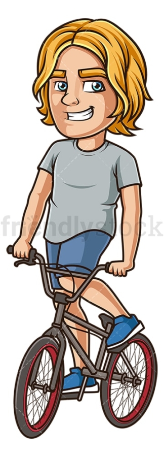 骑自行车的年轻人。PNG - JPG和矢量EPS(无限缩放)。
