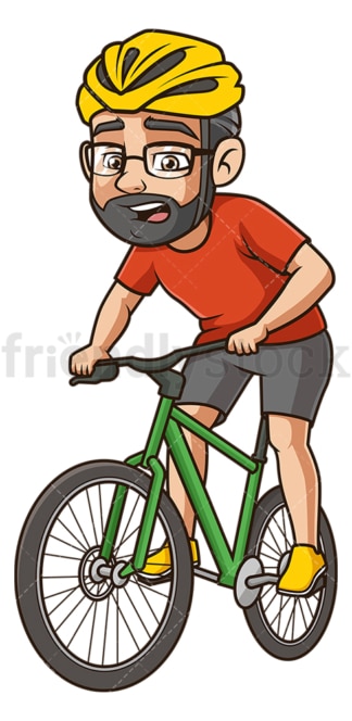 骑自行车的中年男子。PNG - JPG和矢量EPS(无限缩放)。
