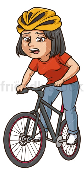 Middle-Aged woman riding bike. PNG - JPG and vector EPS (infinitely scalable).