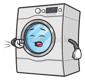 咳嗽的洗衣机。PNG - JPG和矢量EPS(无限可扩展)。