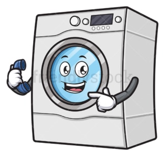 洗衣机装电话。PNG - JPG和矢量EPS(无限扩展)。