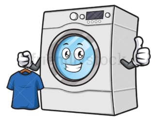 洗衣机里放着干净的t恤。PNG - JPG和矢量EPS(无限扩展)。