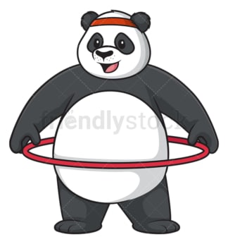 熊猫在练呼啦圈。PNG - JPG和矢量EPS(无限扩展)。